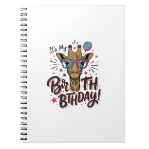 Giraffe-Geburtstags-Shirt mit Vintage-Gravur_1 Notizblock