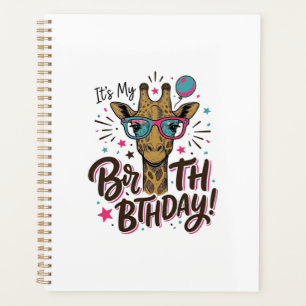 Giraffe-Geburtstags-Shirt mit Vintage-Gravur_1 Planer