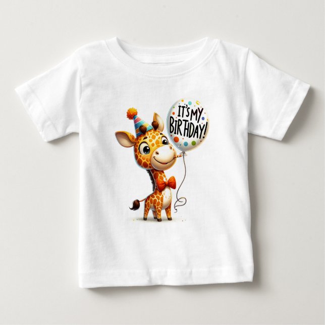 Giraffe Geburtstagsfeier Baby T-shirt (Vorderseite)