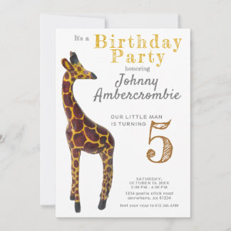 Giraffe Geburtstagsparty für Junge Einladung