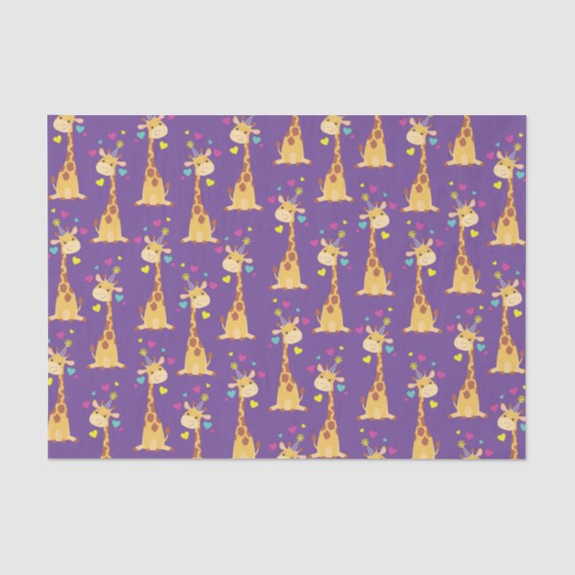 Giraffe Geburtstagsparty Seidenpapier (Vorderseite)
