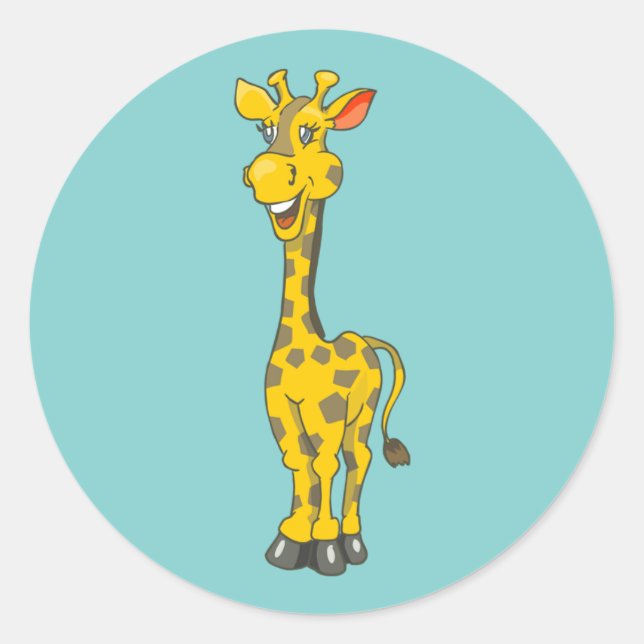 Giraffe Geburtstagsticker Runder Aufkleber (Vorderseite)