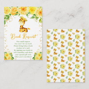 Giraffe Gelbe Florale Babyparty-Buch-Anfrage Begleitkarte