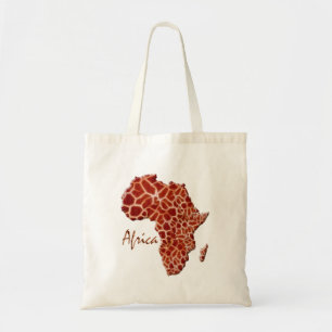 Giraffe-gepunktete Karte von Afrika Tote Tag Tragetasche