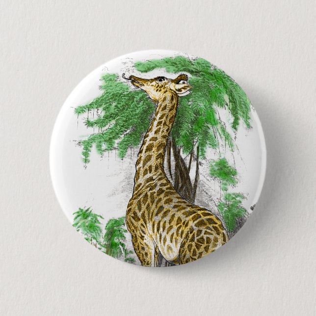 Giraffe Geschenke Button (Vorderseite)