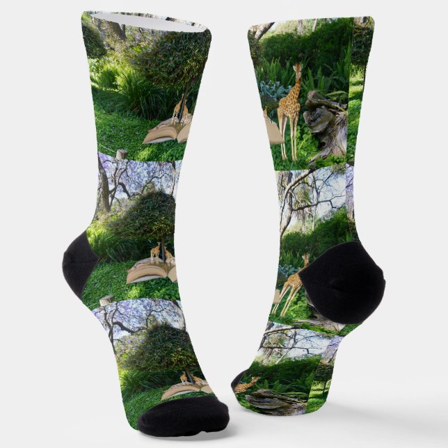 Giraffe-Geschichte Buchzeit, Crew-Socken Socken (Gewinkelt)