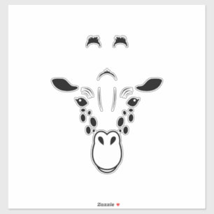 Giraffe-Gesicht-Silhouette Aufkleber