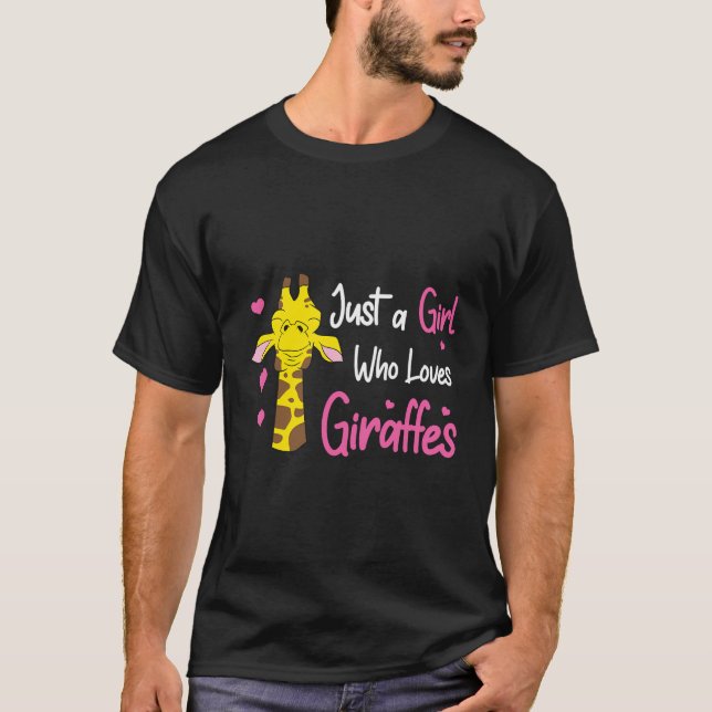 Giraffe Girl Just A Girl, die Giraffen Lieben T-Shirt (Vorderseite)