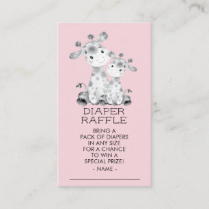 Giraffe Girls Baby Showdiaper Raffle Ticket Begleitkarte