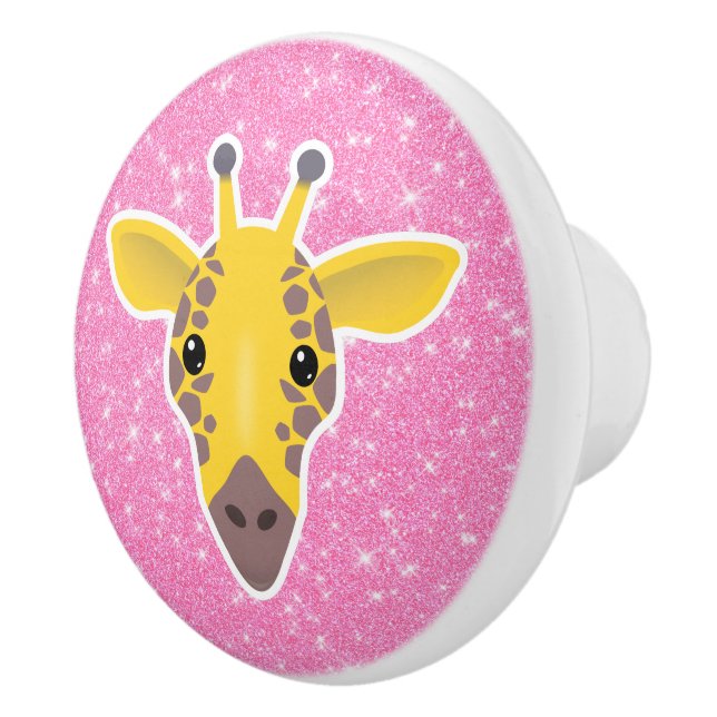 Giraffe Glitzer Keramikknauf (Rechts)