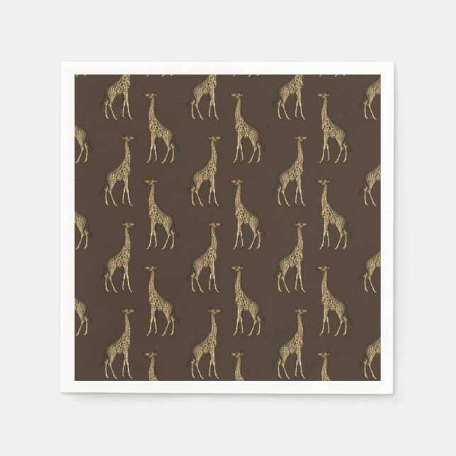 Giraffe Gold Chic Elegant Napkins Serviette (Vorderseite)