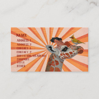 GIRAFFE & GOLDENER VOGEL GESCHÄFTSKARTE VISITENKARTE