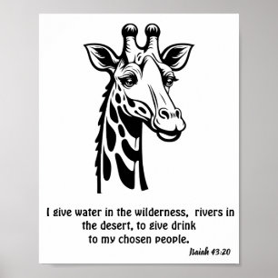 Giraffe Gott wird Wasser in der Wildnis geben Poster