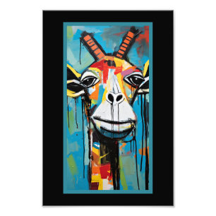 Giraffe Grafitti, lustig und bunt, Fotodruck