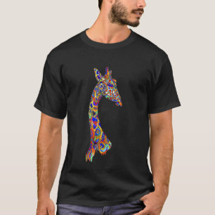 Giraffe Graphic Colorful Geometric Animal Cool Pet T-Shirt