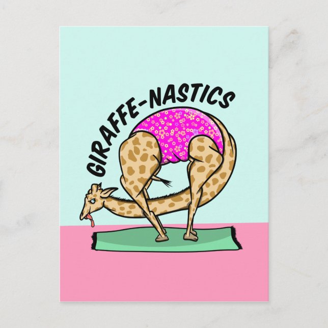 Giraffe Gymastik Postkarte (Vorderseite)