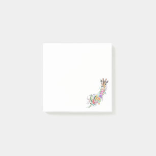 Giraffe-Haftnotizen mit Blumen Post-it Klebezettel