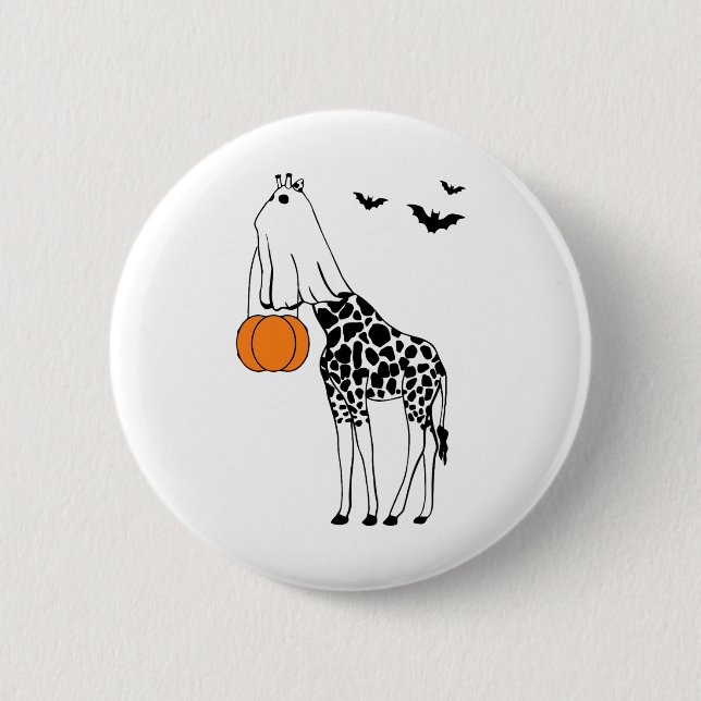 Giraffe Halloween Funny Halloween Outfit Kostüme Button (Vorderseite)