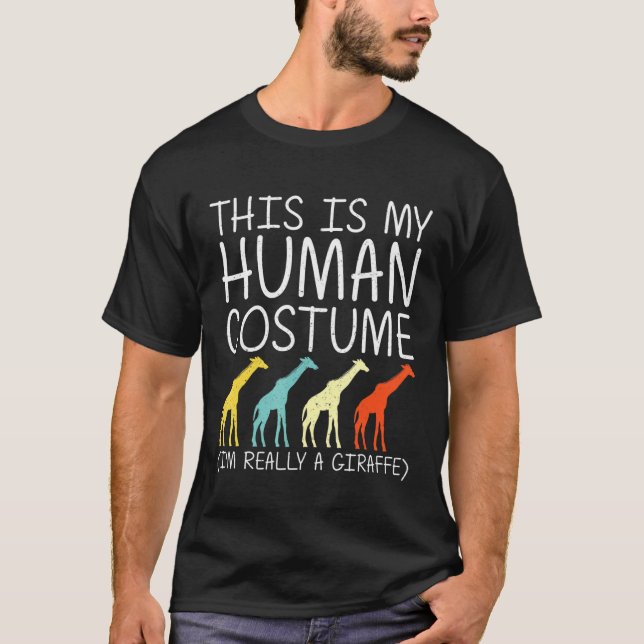 Giraffe Halloween Menschliche Kostüme Ruminant Oka T-Shirt (Vorderseite)