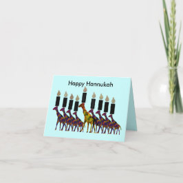 Giraffe Hannukah Menorah Cards Feiertagskarte