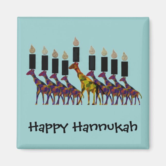 Giraffe Hannukah Menorah Magnete (Vorne)