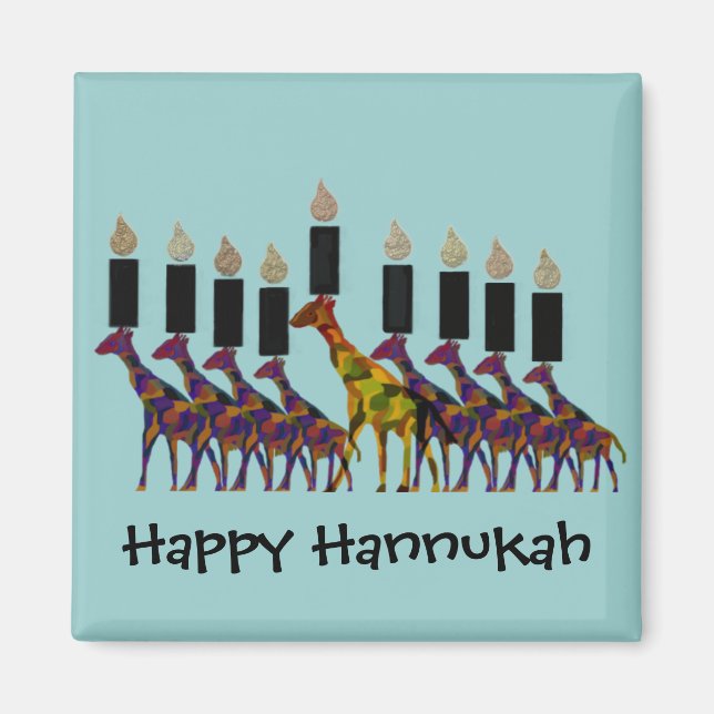Giraffe Hannukah Menorah Magnete (Vorne)