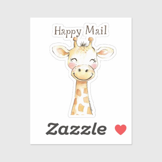 Giraffe Happy Mail Aufkleber (Blatt)