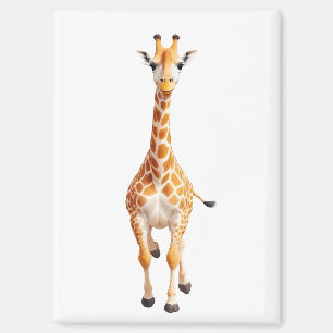 Giraffe Happy Spielspass Springen in die Luft Freu Magnet