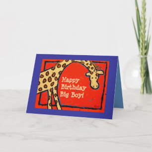 Giraffe, HappyBirthdayBig Boy-Karte! Karte