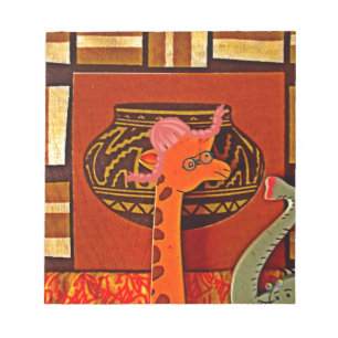 Giraffe Hat Art Print Notizblock