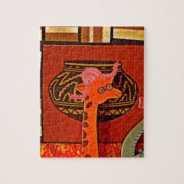 Giraffe Hat Art Print Puzzle (Vertikal)