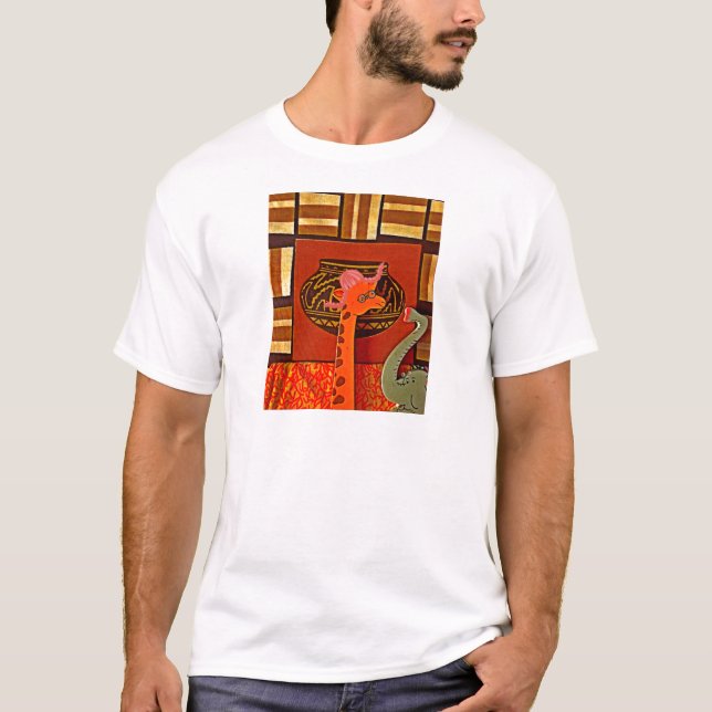 Giraffe Hat Art Print T-Shirt (Vorderseite)