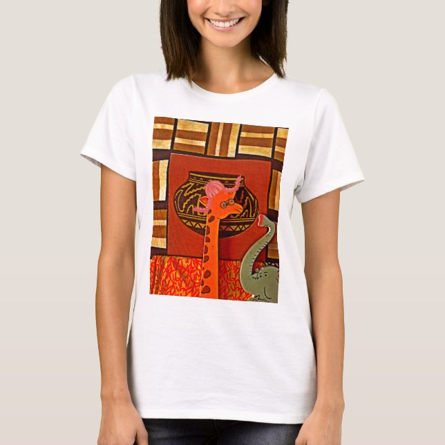 Giraffe Hat Art Print T-Shirt (Vorderseite)