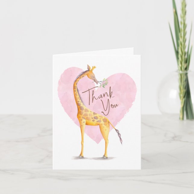 Giraffe Heart Thank You Card Dankeskarte (Vorderseite)