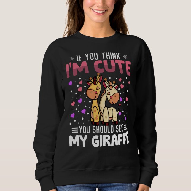 Giraffe Heart Valentine's Day Animal For Womens Ki Sweatshirt (Vorderseite)