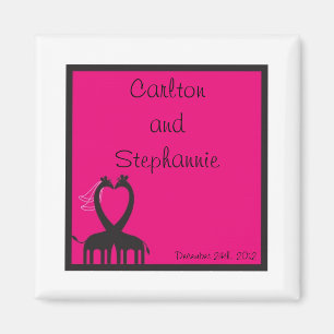 Giraffe Heart Wedding Magnet Bevorzugung