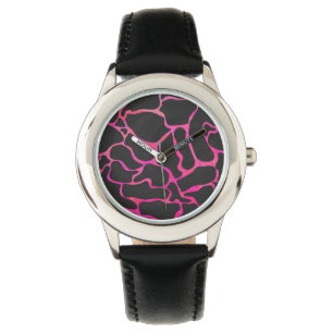 Giraffe Heiß rosa und Schwarz Armbanduhr