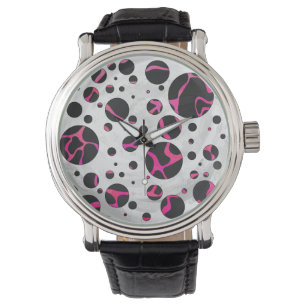 Giraffe Heiß rosa und Schwarz Armbanduhr