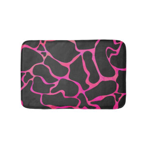 Giraffe Heiß rosa und Schwarz Badematte