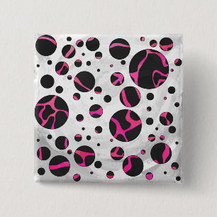 Giraffe Heiß rosa und Schwarz Button