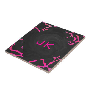 Giraffe Heiß rosa und Schwarz Fliese