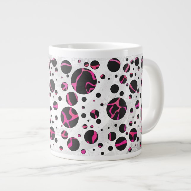 Giraffe Heiß rosa und Schwarz Jumbo-Tasse (Vorderseite Rechts)