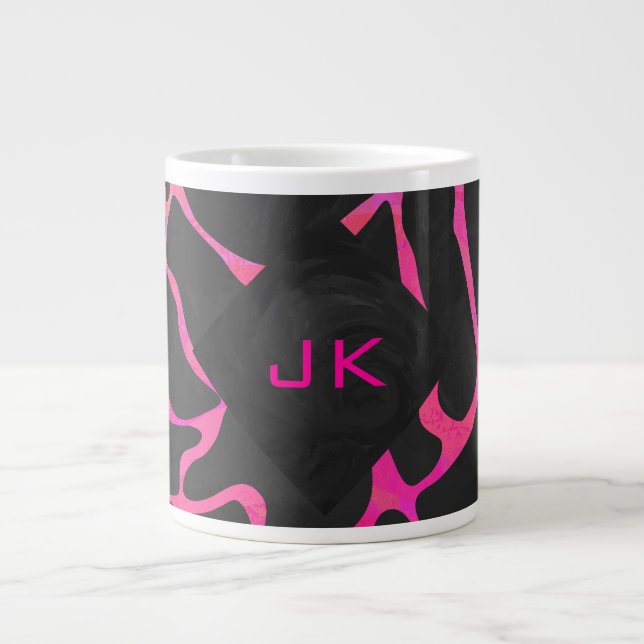 Giraffe Heiß rosa und Schwarz Jumbo-Tasse (Vorderseite)