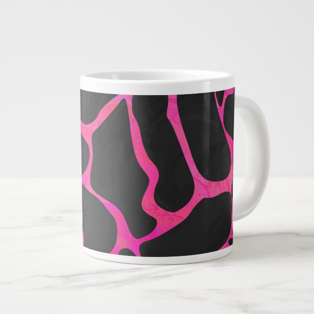 Giraffe Heiß rosa und Schwarz Jumbo-Tasse (Vorderseite Rechts)