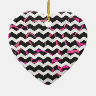 Giraffe Heiß rosa und Schwarz Keramik Ornament