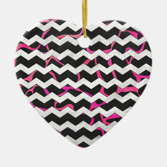 Giraffe Heiß rosa und Schwarz Keramik Ornament (Vorne)