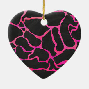 Giraffe Heiß rosa und Schwarz Keramik Ornament