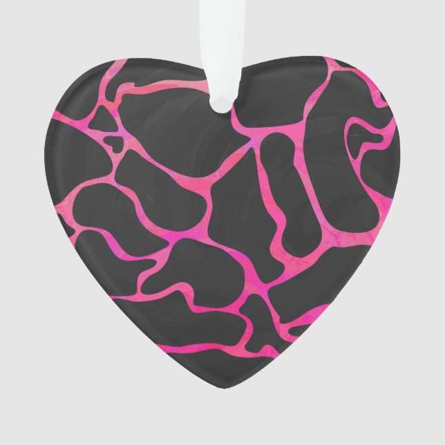 Giraffe Heiß rosa und Schwarz Ornament (Vorderseite)