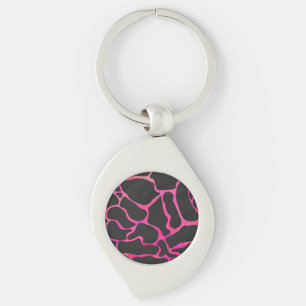 Giraffe Heiß rosa und Schwarz Schlüsselanhänger