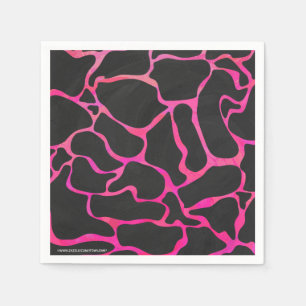 Giraffe Heiß rosa und Schwarz Serviette